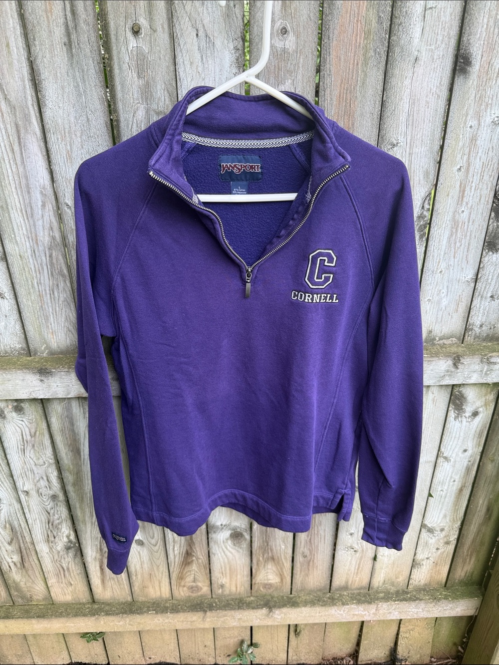 Cornell Jansport Quarter or Half Zip Sweatshirt purple Hilltop Rams L